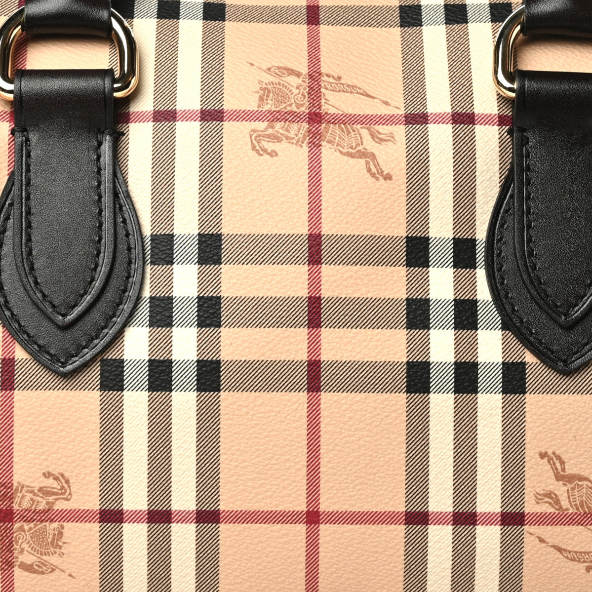 Burberry Haymarket Check Large Chester Bowling Bag Chocolate 7 of 8