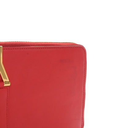 Saint Laurent Calfskin Classic Y Ligne Zip Around Wallet Red 7 of 9