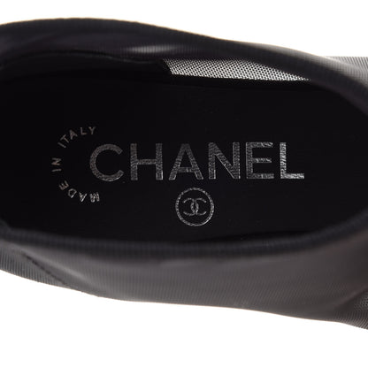 Chanel Mesh Suede Cap Toe Embellished Short Boots 37 Black 8 of 12