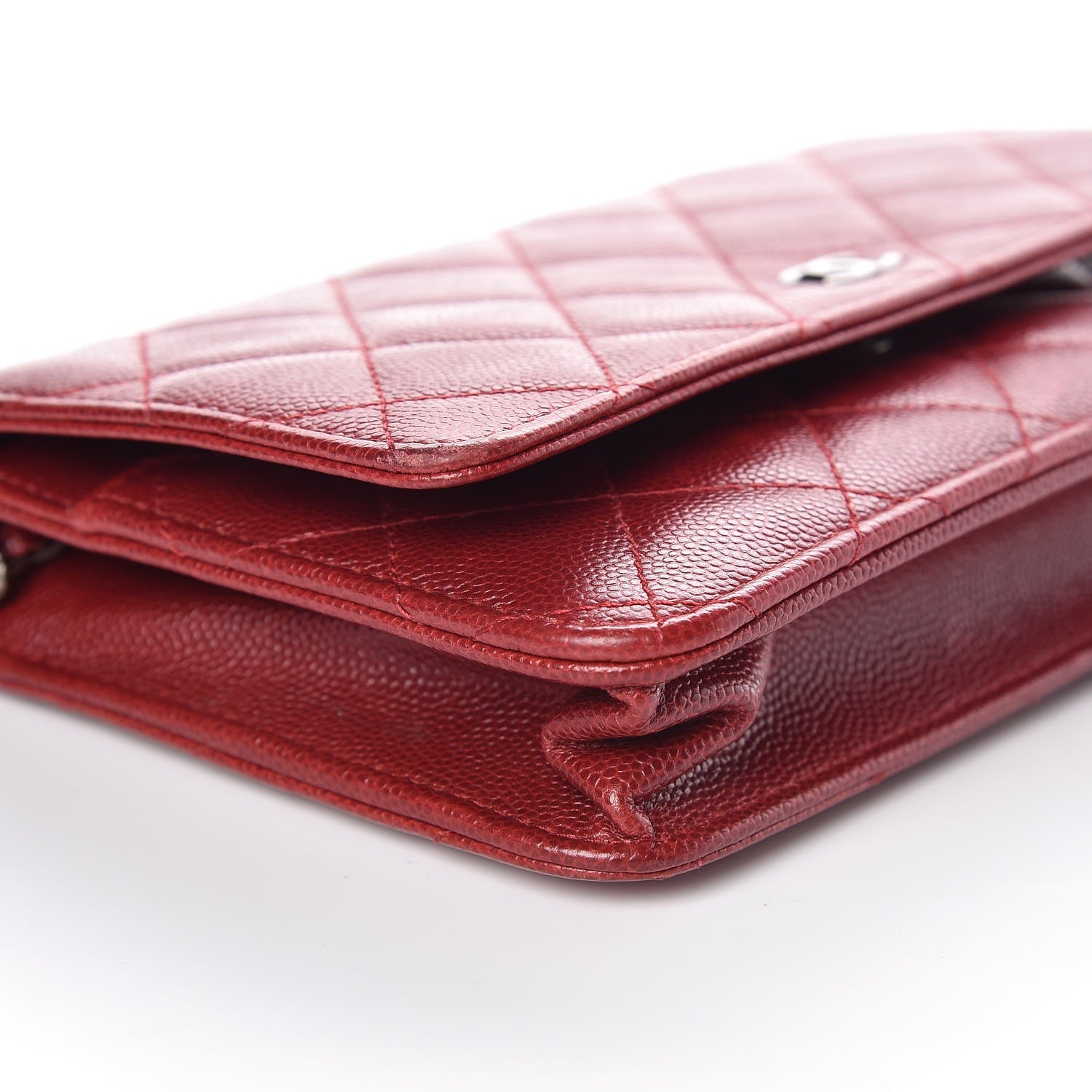 Chanel Caviar Quilted Wallet on Chain WOC Red 11 of 18