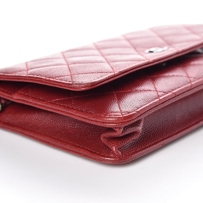 Chanel Caviar Quilted Wallet on Chain WOC Red 11 of 18