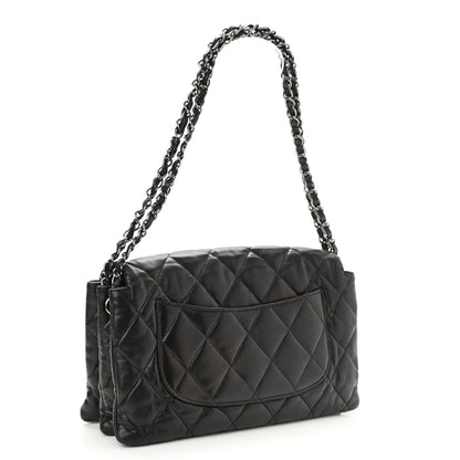 Chanel Lambskin Quilted Chanel 3 Accordion Flap Bag Black 3 of 10