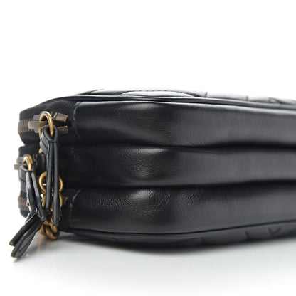 Gucci Calfskin Matelasse Mini GG Marmont Chain Crossbody Bag Black 7 of 8