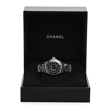 Chanel Stainless Steel Ceramic Diamond 33mm J12 Quartz Watch Black 5 of 5