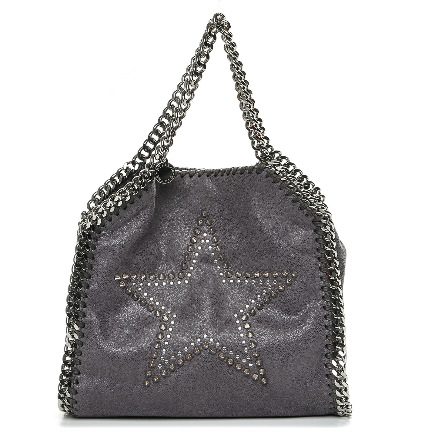 Shaggy Deer Studded Mini Star Falabella Tote Grey