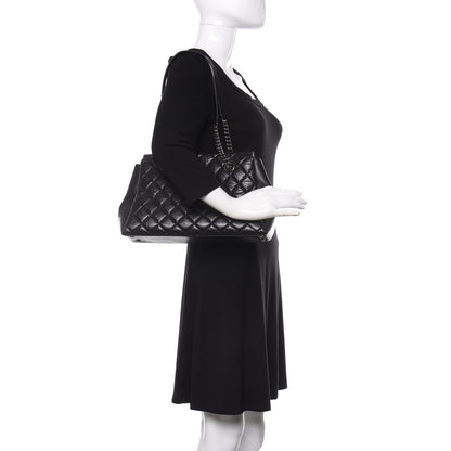 Chanel Aged Calfskin Quilted Lady Pearly Tote Black 2 of 10