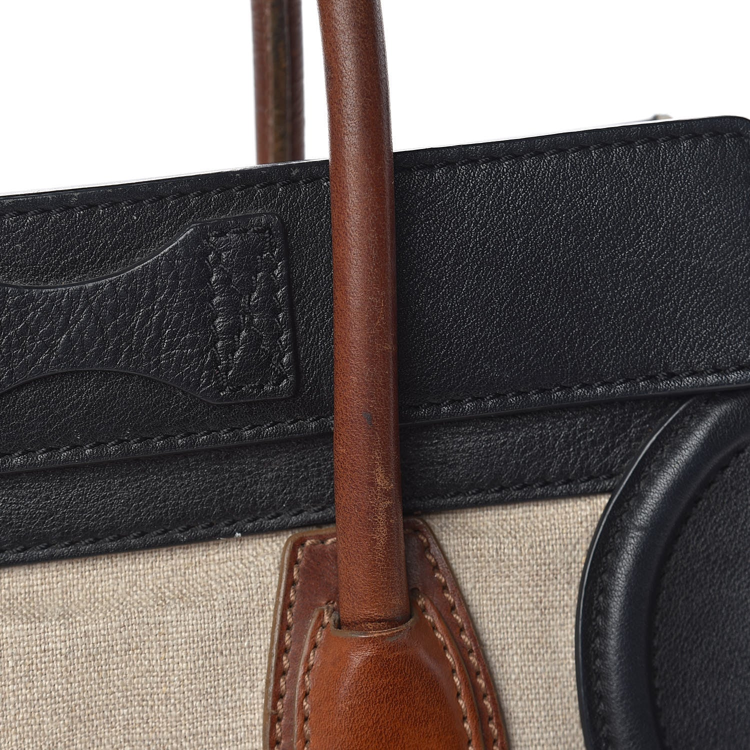 Celine Calfskin Linen Micro Tri-Color Luggage Beige 17 of 24
