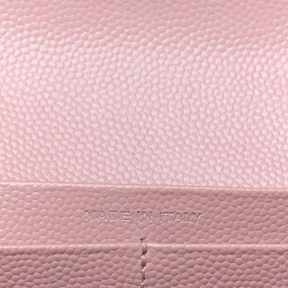 Saint Laurent Grain De Poudre Matelasse Chevron Monogram Flap Wallet Pale Pink 7 of 20