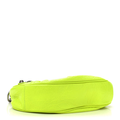 Balenciaga Agneau Arena Le Cagole Chain Shoulder Bag XS Fluo Yellow 4 of 9
