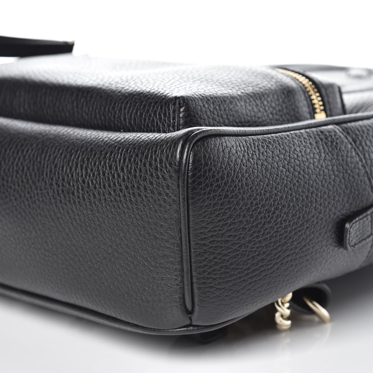 Pebbled Calfskin Soho Chain Backpack Black
