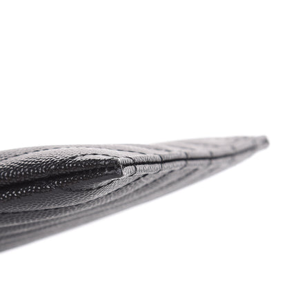 Saint Laurent Grain De Poudre Chevron Monogram Bill Pouch Black 9 of 12