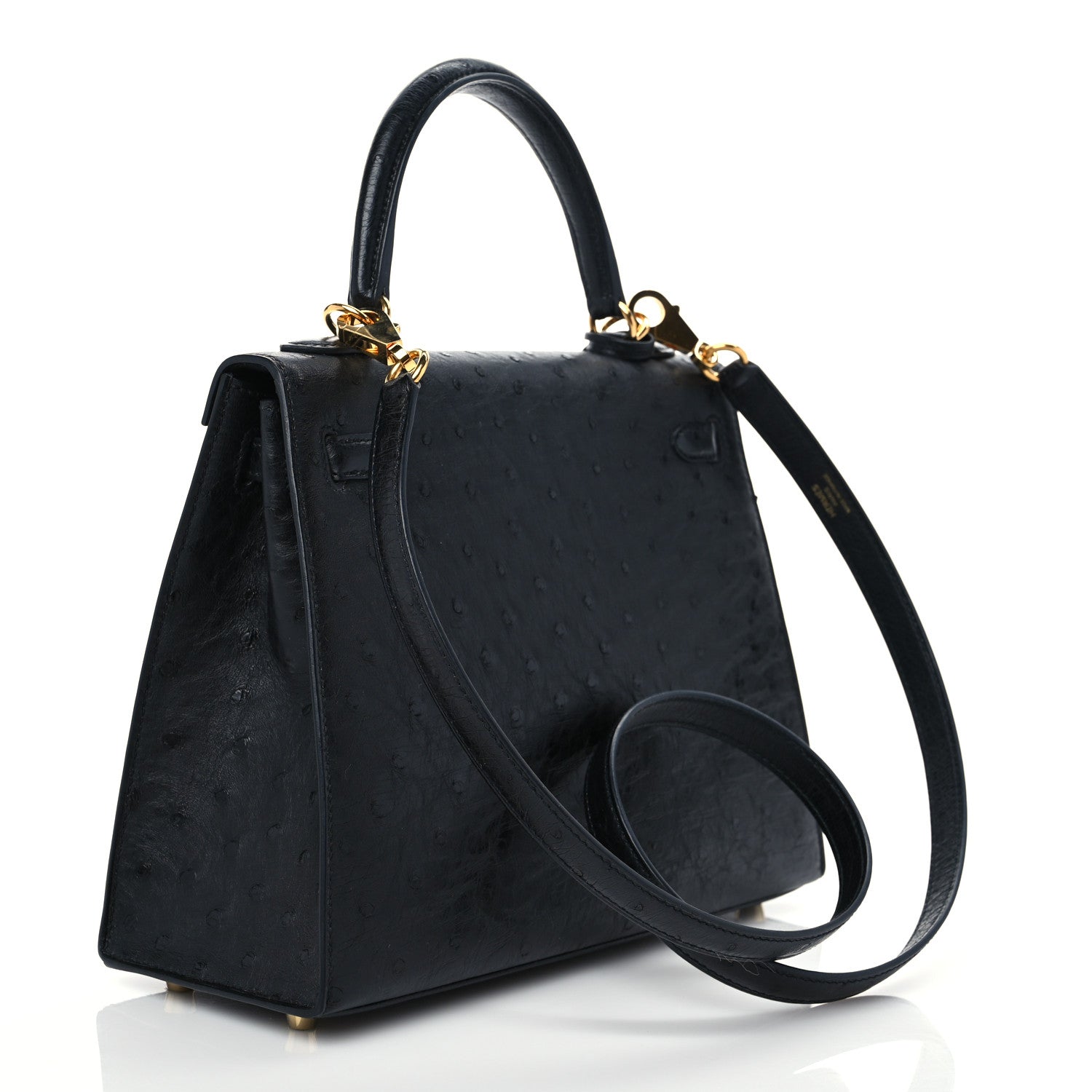Hermes Ostrich Kelly Sellier 25 Black 3 of 9