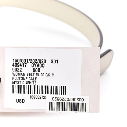 Gucci Plutone Calfskin Double G 20mm Belt 80 32 Mystic White 7 of 8