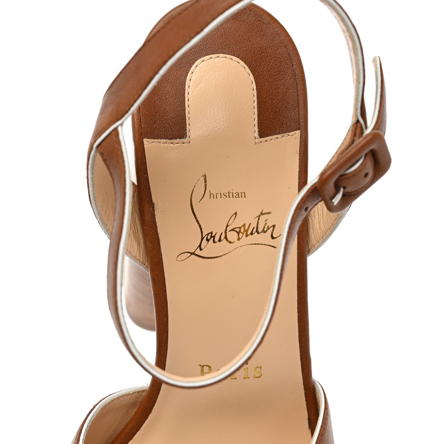 Christian Louboutin Calfskin Foolanjalili 130 Platform Sandals 39.5 Tan 7 of 7