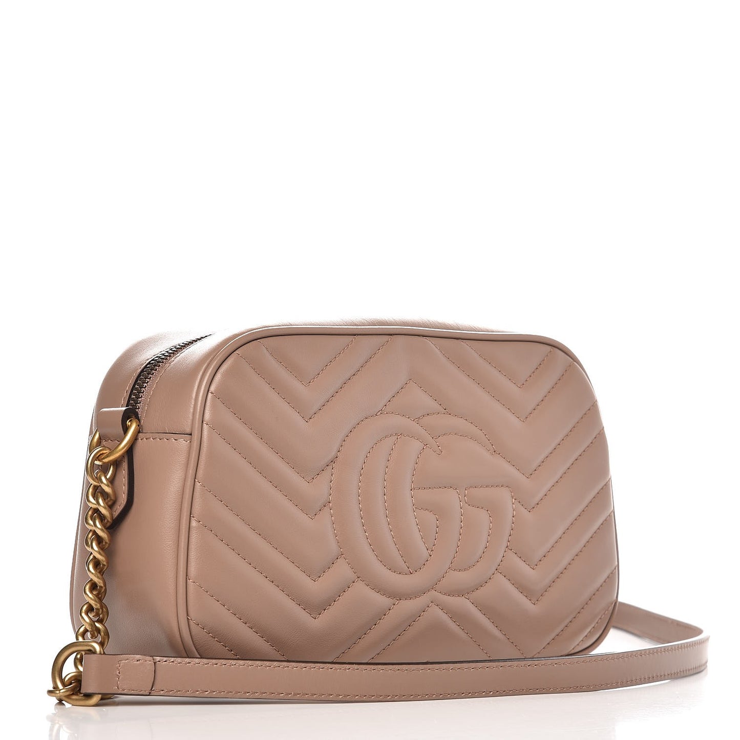 Calfskin Matelasse Small GG Marmont Chain Shoulder Bag Porcelain Rose