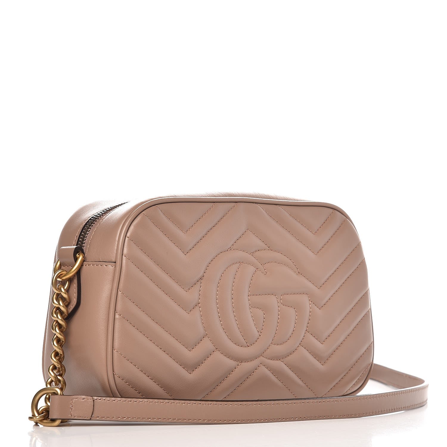 Gucci Calfskin Matelasse Small GG Marmont Chain Shoulder Bag Porcelain Rose 3 of 8