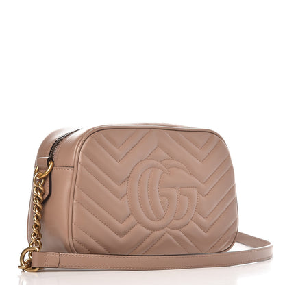 Gucci Calfskin Matelasse Small GG Marmont Chain Shoulder Bag Porcelain Rose 3 of 8