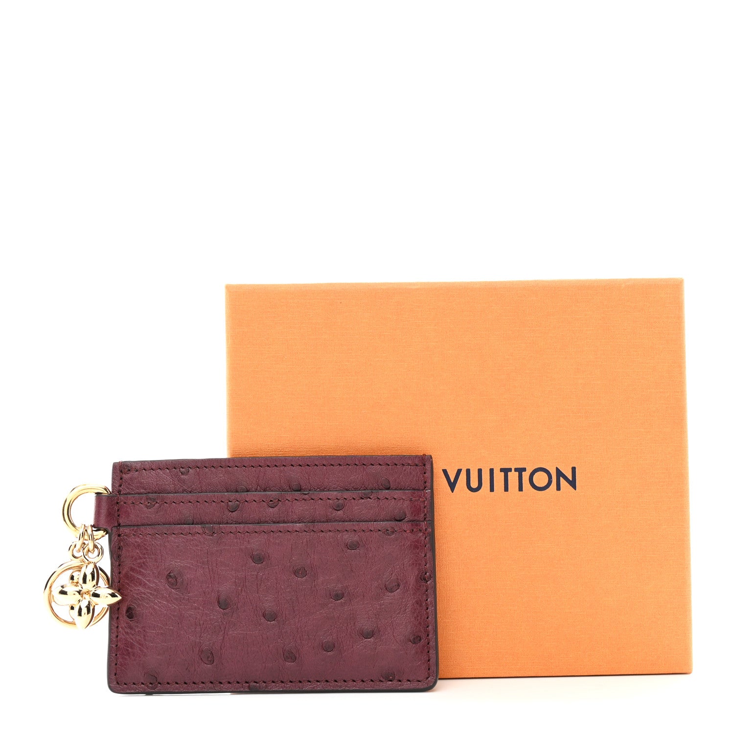 Louis Vuitton Ostrich LV Charms Card Holder Bordeaux 1838192