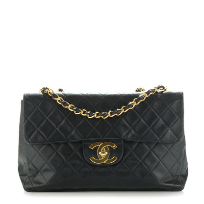 Chanel Lambskin Quilted XL Jumbo Single Flap Black 1 of 14
