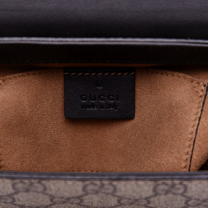 Gucci GG Supreme Monogram Calfskin Small Padlock Shoulder Bag Beige Black Cuir 8 of 13