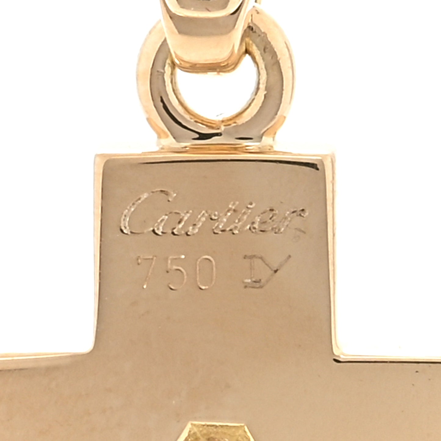 18K Yellow Gold Diamond Cross Charm