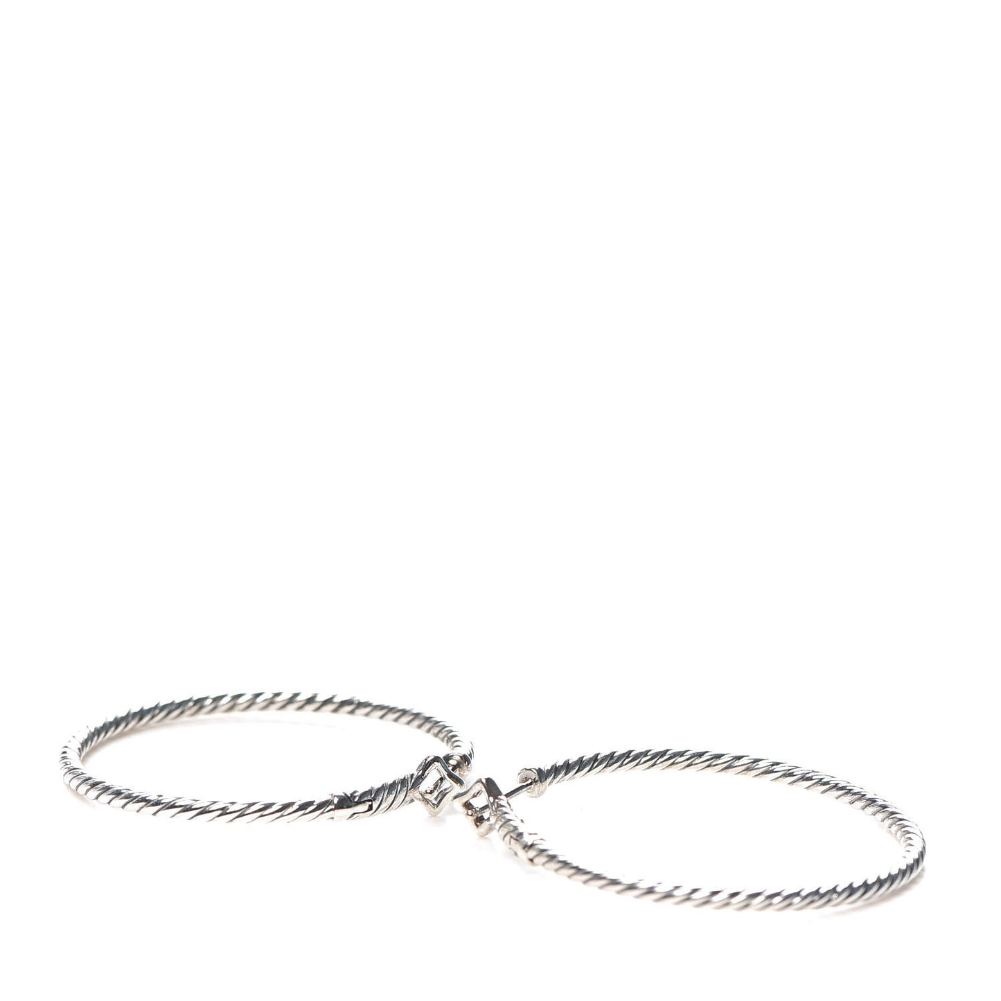 Sterling Silver Large Cable Classics Hoop Earrings