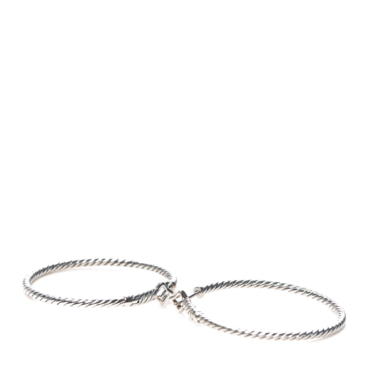 David Yurman Sterling Silver Large Cable Classics Hoop Earrings 3 of 4