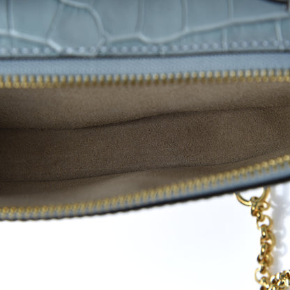 Chloe Calfskin Crocodile Embossed Mini C Vanity Bag Faded Blue 5 of 9