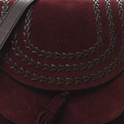 Chloe Suede Calfskin Braided Small Hudson Shoulder Bag Sienna Red 7 of 9