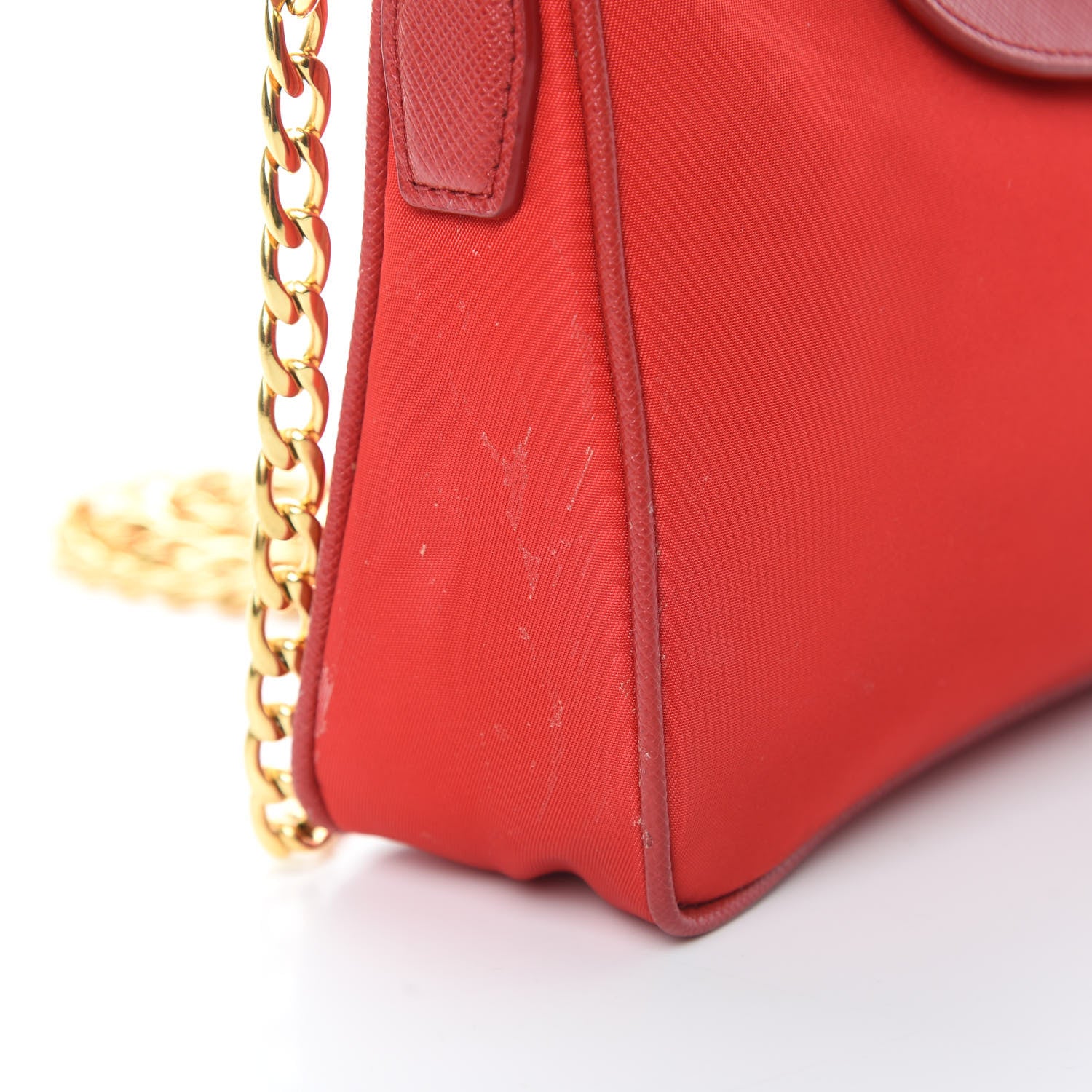 Prada Tessuto Nylon Saffiano Crossbody Bag Rosso 12 of 12