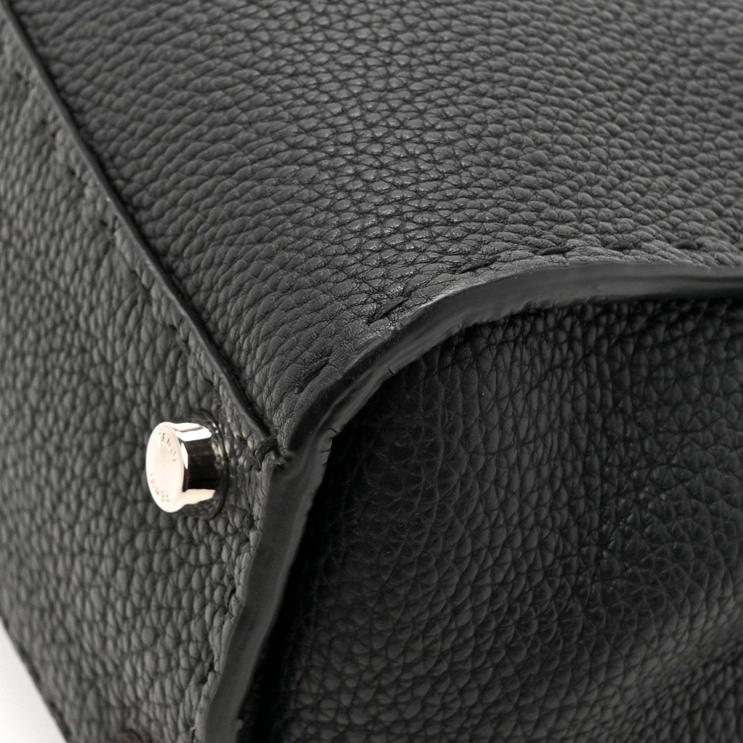 Fendi Cuoio Romano Selleria Bi-Color Medium Peekaboo Iconic Satchel Black Mou 13 of 13