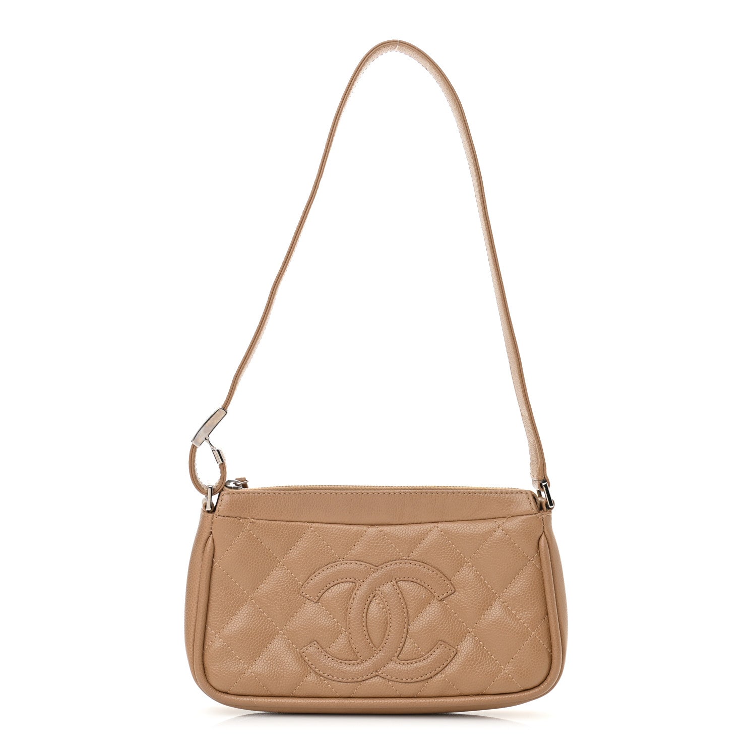 Chanel Caviar Quilted Timeless CC Shoulder Bag Beige 1 of 13