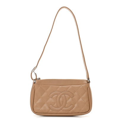 Chanel Caviar Quilted Timeless CC Shoulder Bag Beige 1 of 13