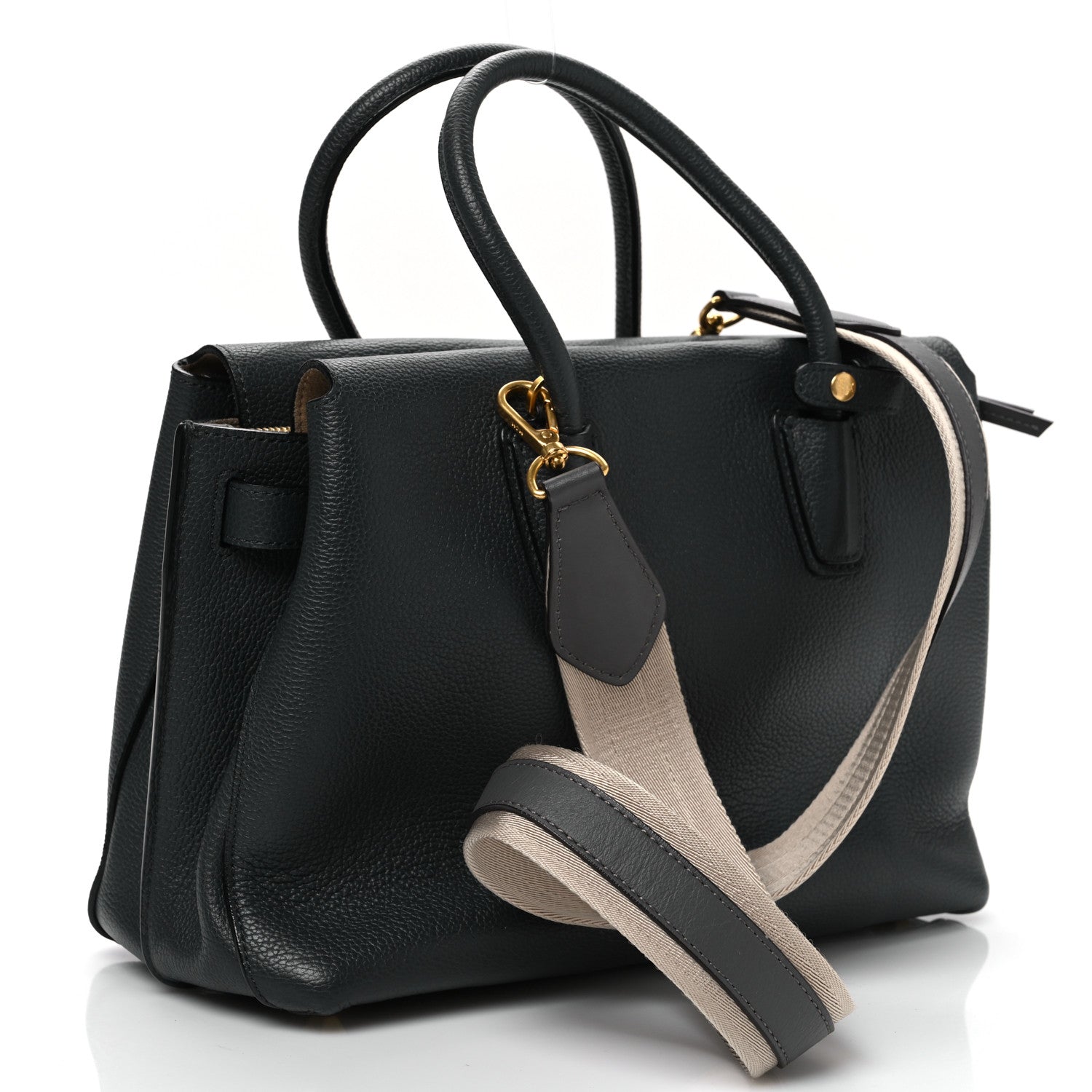 MCM Grained Calfskin Medium Milla Tote Phantom Grey 3 of 10