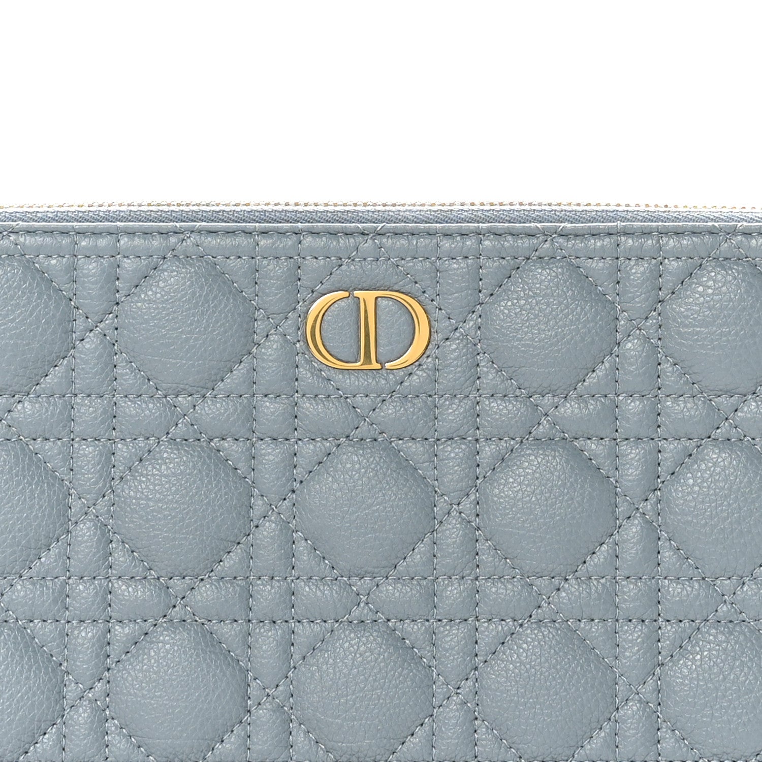 Christian Dior Supple Calfskin Cannage Large Caro Daily Pouch Cloud Blue 7 of 8