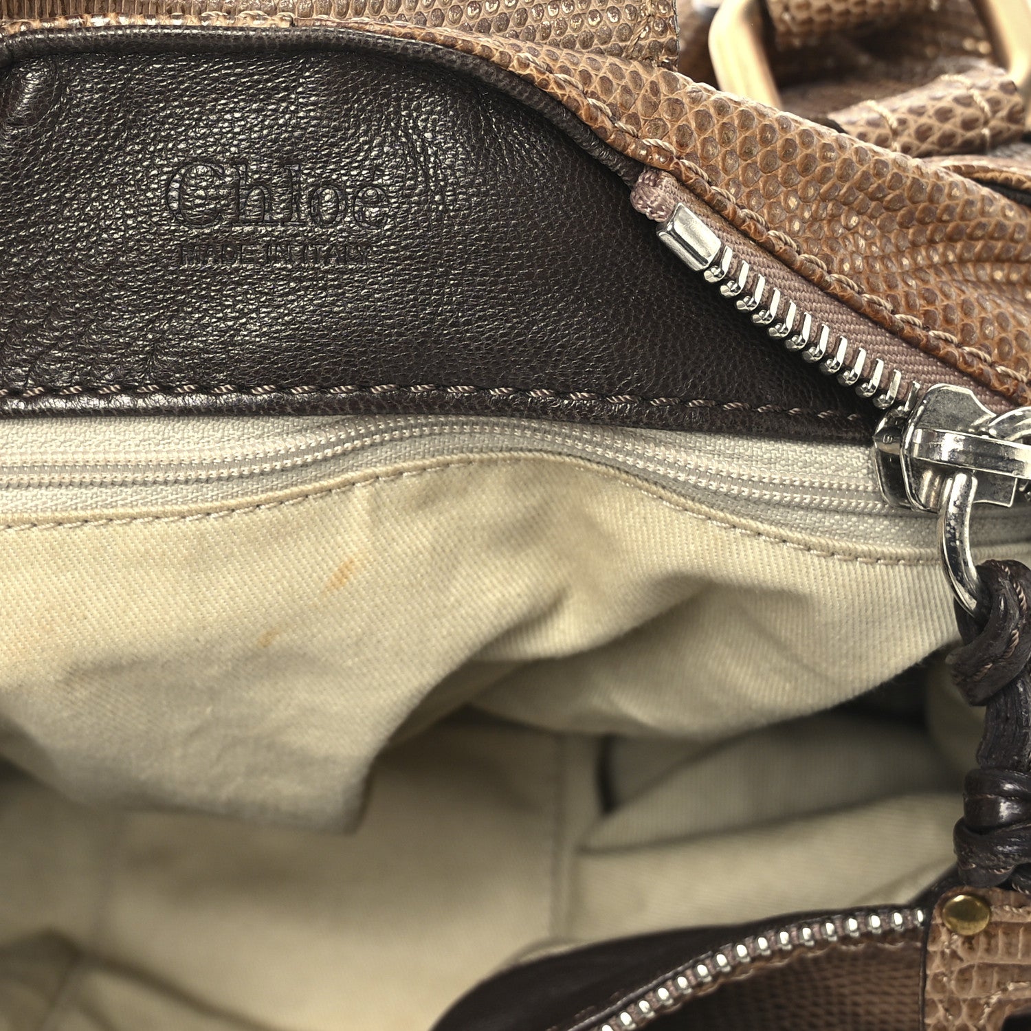 Chloe Lizard Medium Paddington Satchel Bronze 6 of 12