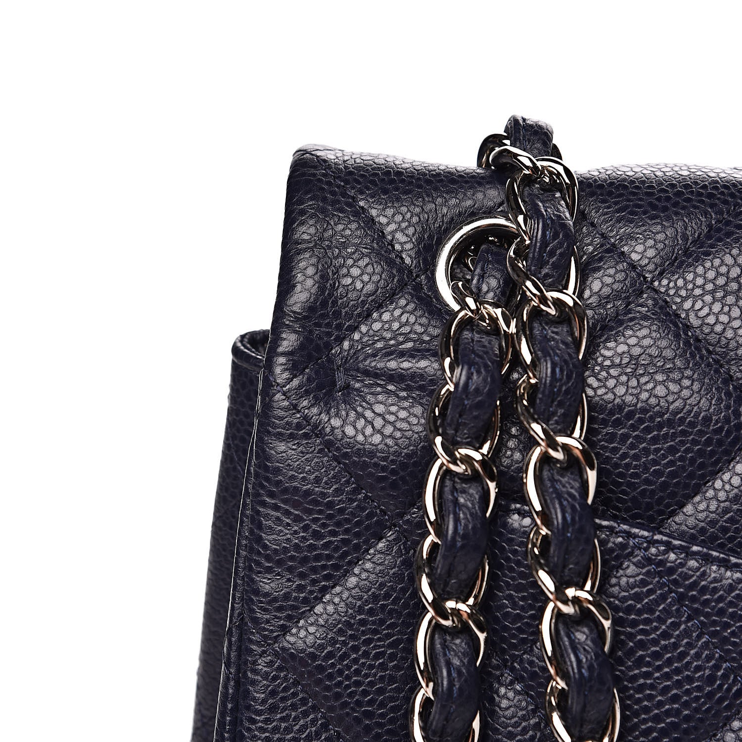 Chanel Caviar Quilted Maxi Double Flap Navy Blue 13 of 19