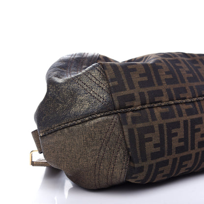 Fendi Zucca Goatskin Spy Bowler Tobacco Bronzo 9 of 10