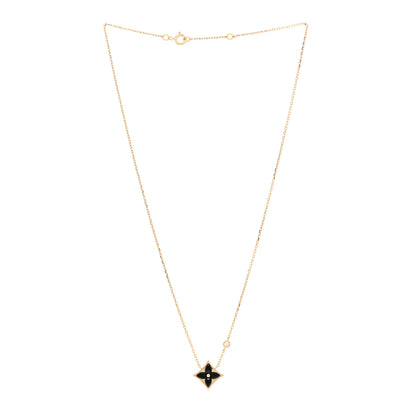 Louis Vuitton 18K Yellow Gold Diamond Black Onyx Color Blossom BB Star Pendant Necklace 3 of 6