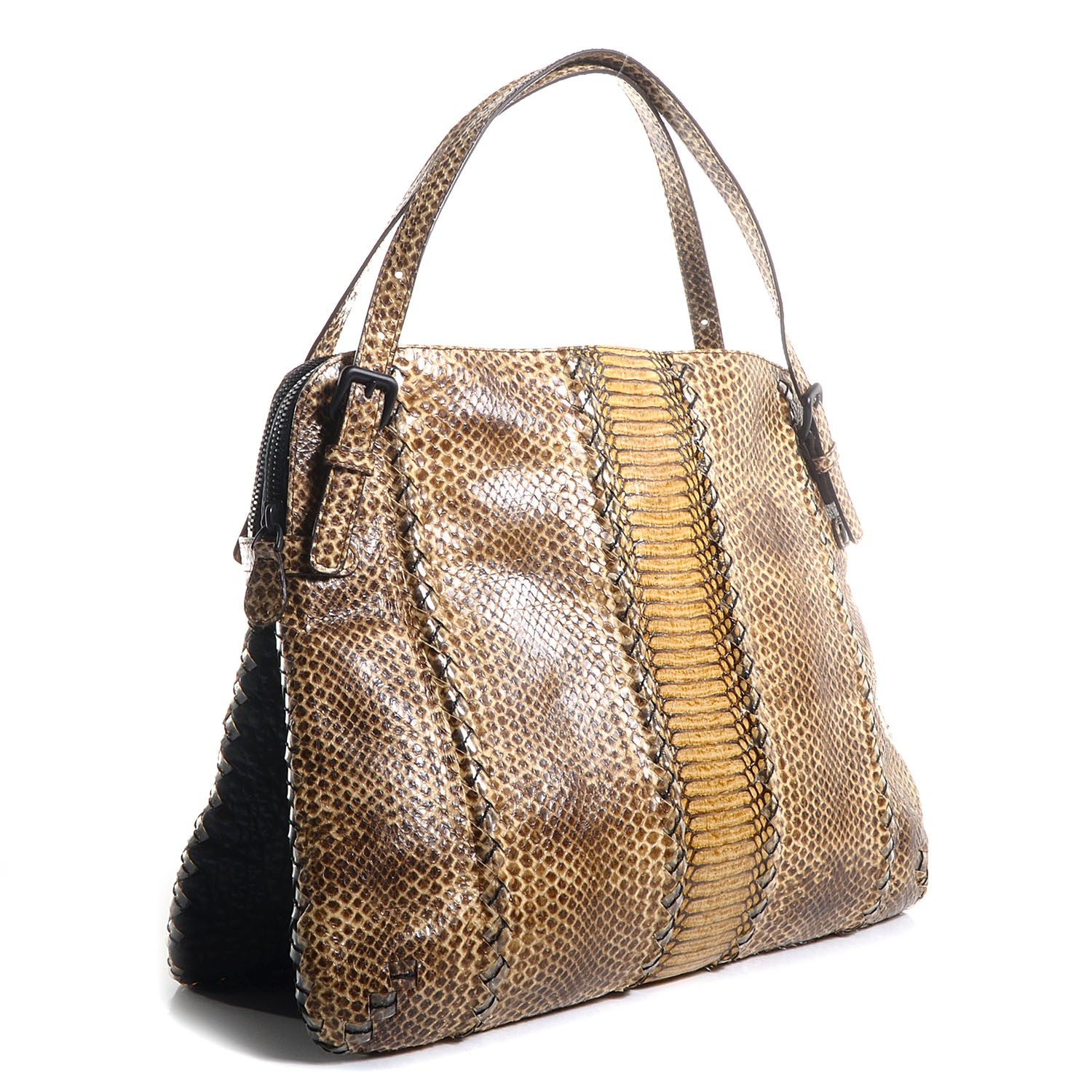 Bottega Veneta Snakeskin Top Handle Bag Naturale 3 of 8