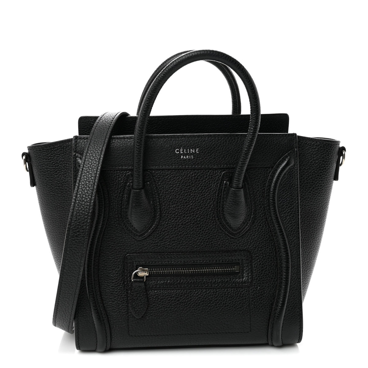 Drummed Calfskin Nano Luggage Black