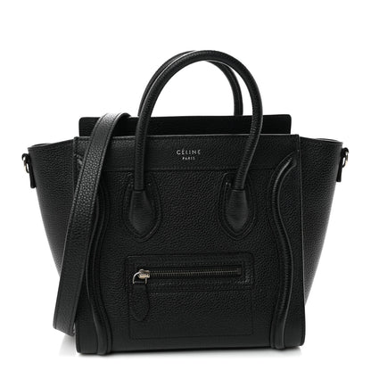 Celine Drummed Calfskin Nano Luggage Black 1 of 10