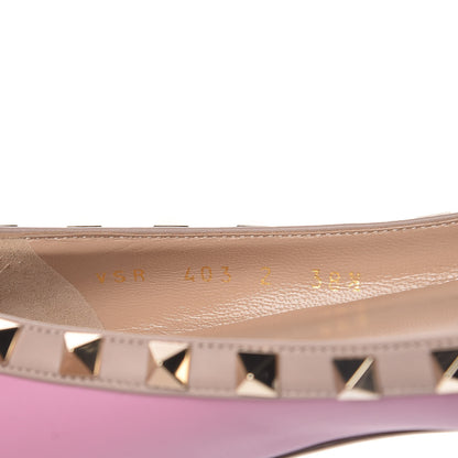 Valentino Garavani Calfskin Nappa Rockstud Ballerina Flats 38.5 Giacinto Poudre 10 of 15