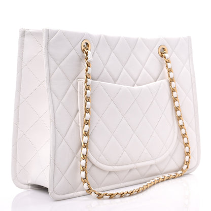Chanel Caviar Quilted Sweet Classic Shopping Tote White 3 of 15