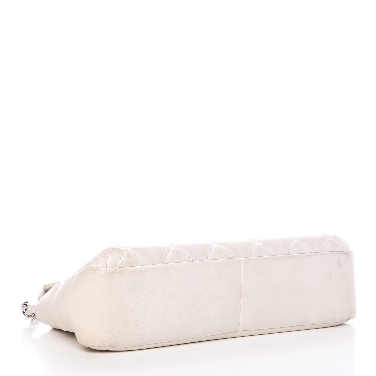 Lambskin Quilted Single Flap White