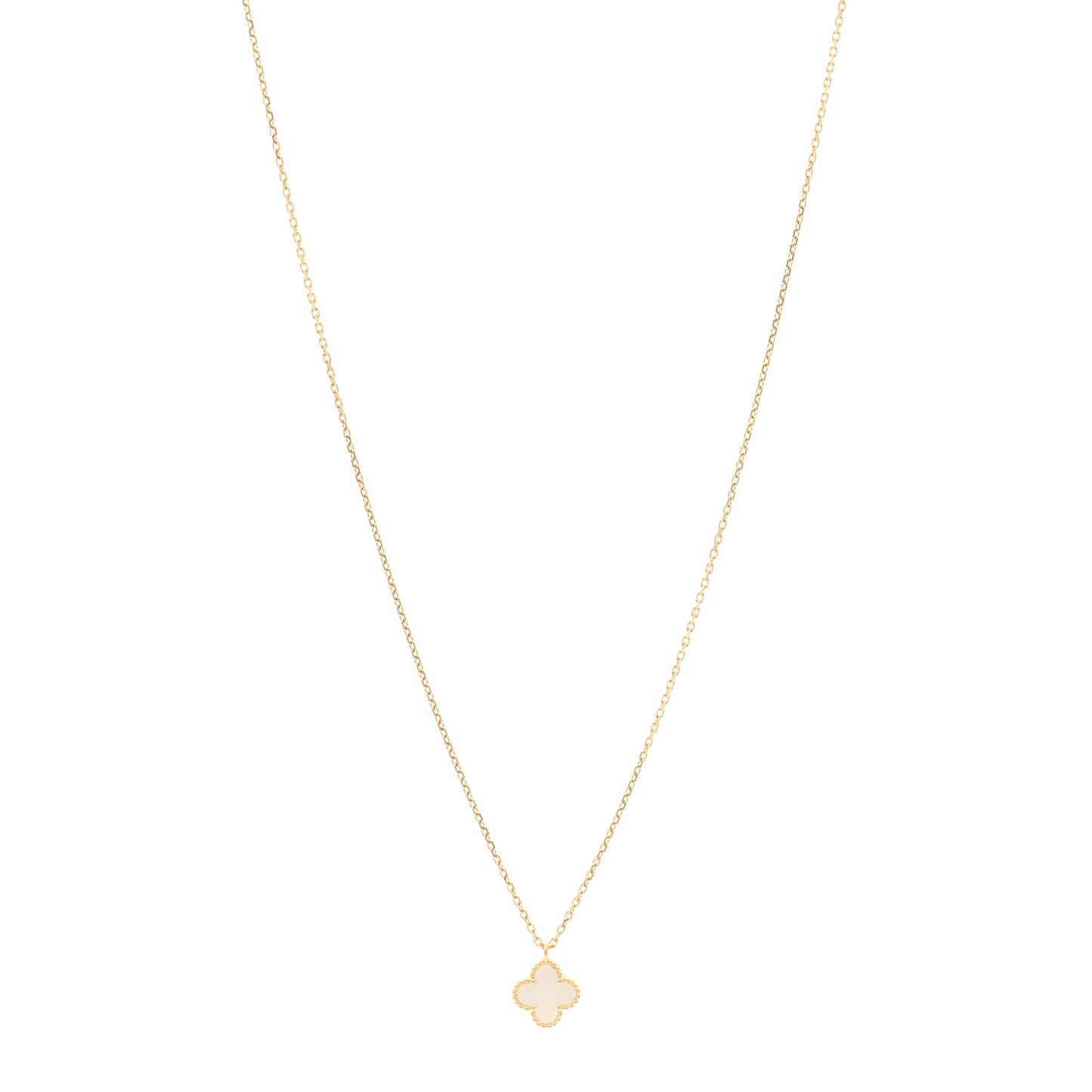 18K Yellow Gold Mother of Pearl Sweet Alhambra Pendant Necklace