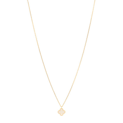 Van Cleef & Arpels 18K Yellow Gold Mother of Pearl Sweet Alhambra Pendant Necklace 1 of 6