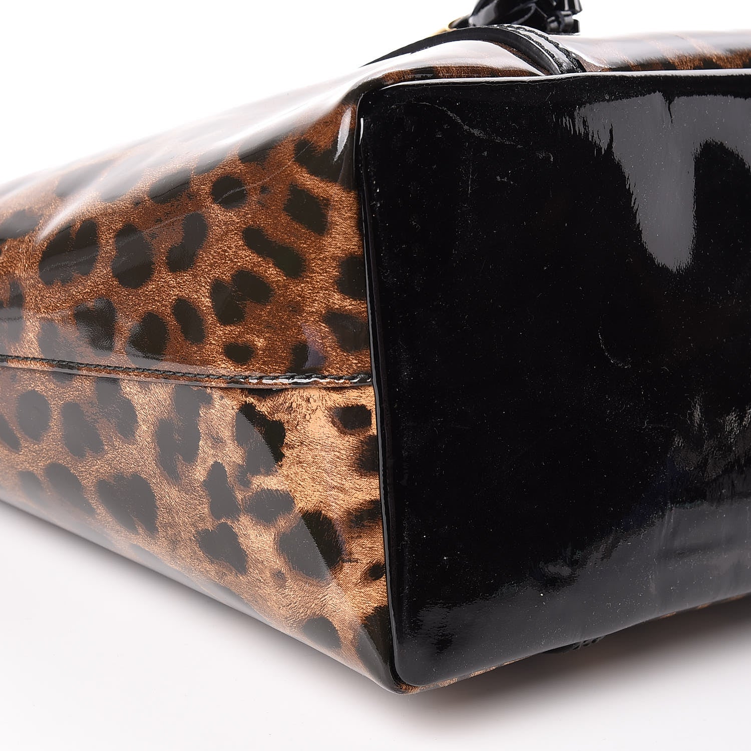 Dolce & Gabbana Patent Leopard Print Shopping Tote 8 of 10