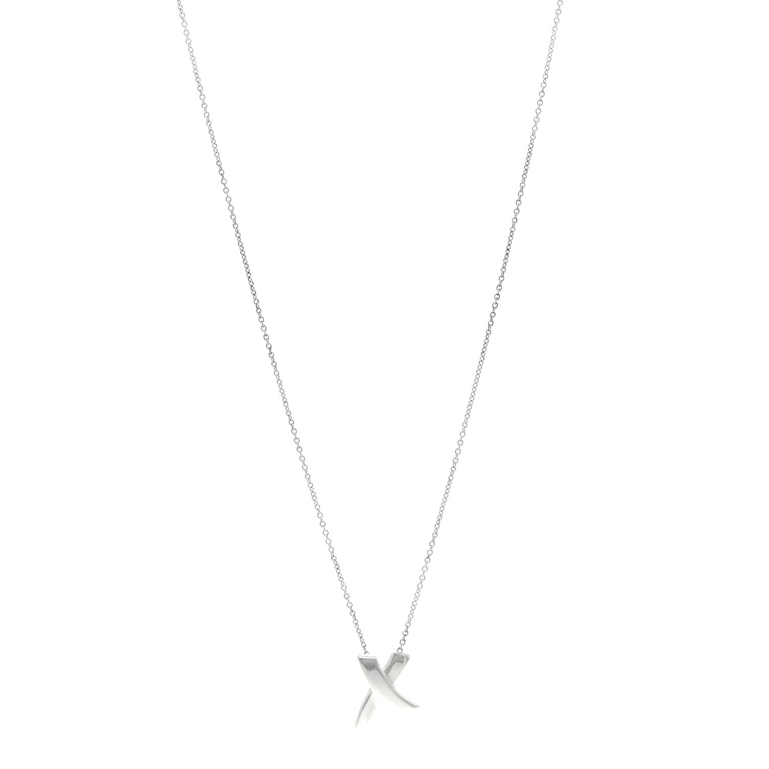 Tiffany Sterling Silver Paloma Picasso Graffiti X Pendant Necklace 1 of 5