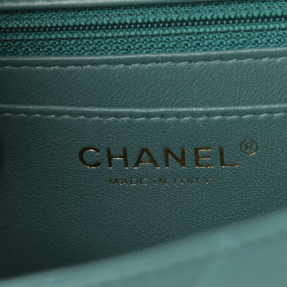 Chanel Lambskin Quilted Mini Rectangular Flap Green 6 of 11
